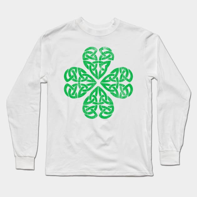 Traditional Celtic Shamrock Long Sleeve T-Shirt by Vector Deluxe